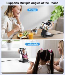 Personalización 15W 3 en 1 Soporte de <span class=keywords><strong>carga</strong></span> rápida inalámbrica Estación de <span class=keywords><strong>carga</strong></span> inalámbrica magnética para iPhone - Product Image 6