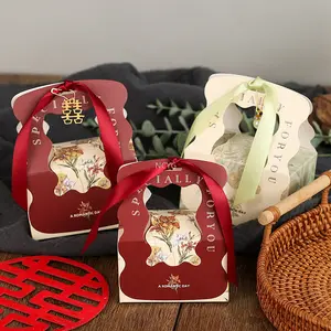 크리 에이 티브 사탕 상자 결혼식 호의 선물 포장 리본 초콜릿 쿠키 빨간 가방 아기 샤워 축제 생일 파티 용품