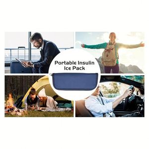 OEM ODM Customized Blue Polyester Elastic Strap Foldable Long Lasting Diabetes Insulin Travel Bag Insulin Pen Cooler Bag - Product Image 6