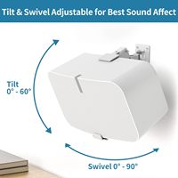 Soporte de pared de altavoz resistente Yiracki para Sonos Five & Play 5 Gen 2 Soporte de altavoz