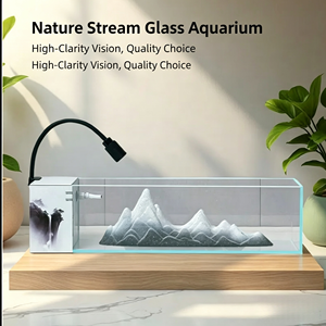 Aquário de Vidro Premium USMILEPET para Uso Doméstico, Tanque de Circulação Ecológica com Filtro para Criação de Peixes em Casa - Product Image 4