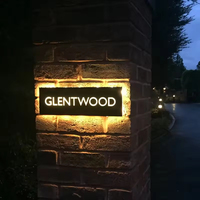Placa de dirección de Casa retroiluminada LED 3D personalizada, señal de número residencial de dormitorio iluminada con fuente de alimentación de CA