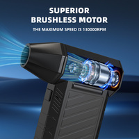 131000 tr/min souffleur de poussière d'air électrique portable voiture dépoussiéreur d'air avec LED et lumière SOS ventilateur à Jet réglable à 3 vitesses Turbo
