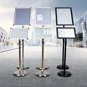 Factory Silver A4 A3 Lobby stand landscape sign frame piedistallo Poster Stand - Product Image 4