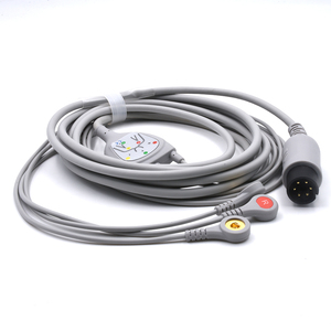 Cable <span class=keywords><strong>ECG</strong></span>/EKG Universal de 3 Derivaciones AAMI de Fábrica, Material TPU, 3.6M de Longitud, Conector IEC a Presión con Certificación CE para <span class=keywords><strong>ECG</strong></span> Edan Mindray - Product Image 5