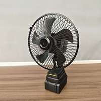 Ventilateur oscillant de 8 pouces avec grille en métal, 2 vitesses et batterie au lithium rechargeable.