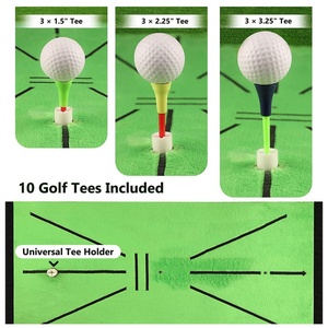 Tapete de Entrenamiento de Mini <span class=keywords><strong>Golf</strong></span> con 3 Pelotas, <span class=keywords><strong>10</strong></span> Tees, Base Antideslizante y Detección de Swing para Práctica de Bateo - Product Image 2