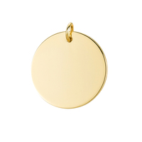 Collier pendentif rond gravé en argent sterling 925 personnalisé Gemnel pour femme