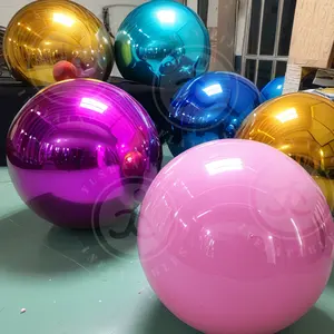 Venta al por mayor de fábrica, bolas de PVC reflectantes de colores gigantes personalizadas, Bola de espejo inflable decorativa brillante para decoración de eventos