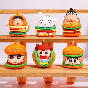 Милый 3D мягкий силиконовый резиновый Гамбургский брелок мультяшная кукла мелок голень чаны из Японии аниме ПВХ сумка для автомобиля кулон подарок брелок - Product Image 3