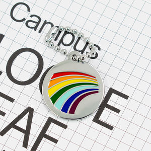 Targhette per cani smaltate morbide con osso di gatto a cuore rotondo per incisione con catena a sfera - Product Image 6