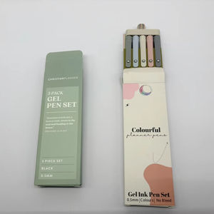 5 모란디 젤 펜 세트 고급 팁 0.5mm 블랙 리필 부드러운 쓰기 맞춤형 포장 및 로고 사용 가능 - Product Image 3