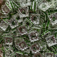 Perles entretoises carrées en métal cristal de 10 mm à grand trou, multicolores, pour la fabrication artisanale de bijoux DIY, accessoires pour anneaux et colliers de perles