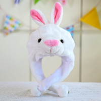 Chapeau de protection des oreilles en peluche à l'effigie d'animaux de dessin animé pour enfants et étudiants, accessoire photo pour spectacle, couvre-chef pour couple, cadeau mignon pour événement