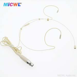 Nouveau Mini double oreille Beige <span class=keywords><strong>casque</strong></span> suspendu pour SK100 G2 G3 G4 ULX SLX BeltPack émetteur 3.5mm Jack TA4F TA3F prise MiCWL HM200 - Product Image 2