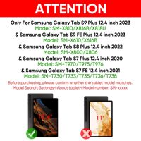 Keyboard 7-Keyboard RGB nirkabel, isi ulang daya nirkabel untuk Samsung Galaxy Tab S9/S9FE/S8/S7 /S7 11 inci dan 12.4 inci FE