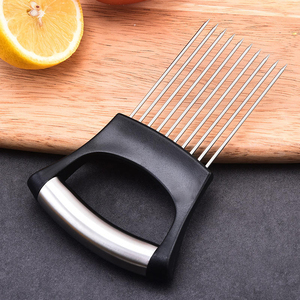 Support de découpe d'oignons en acier inoxydable, aide à la découpe des légumes, trancheuse multifonctionnelle pour la préparation culinaire - Product Image 6