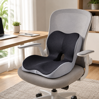 Coussin de siège arrière intégré respirant et lavable en mousse à mémoire de forme à rebond lent pour chaise de bureau, poste de travail à domicile et siège de voiture