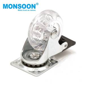 MONSOON 2/3 polegada Móveis rodízio rodas trole substituição bloqueio interno giratória PU roda rodízio móveis para móveis - Product Image 5
