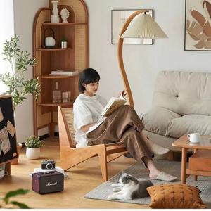 Wholesale Home <b>Furniture</b> Modern Hotel <b>Balcony</b> Reclining Wood Rattan Recliner Living Room Wicker Leisure Lounge Chair - Product Image 1