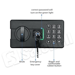 Safewell e4504e <span class=keywords><strong>ATM</strong></span> con heo đất ngân hàng Vault đồng xu tiền màu đen an toàn tiền gửi kim loại an toàn hộp cho người lớn/trẻ em - Product Image 4