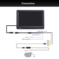 9 pouces système de vue arrière caméra de recul TFT LCD type U support en métal sécurité Vision arrière voiture moniteur Bus camion Ruckfahrmonitore