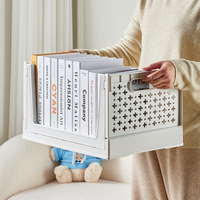 Panier de rangement pliable en plastique empilable pour la maison, organisateurs de placard pliables, conteneur de rangement pour salle de bain et bureau