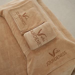 Khaki Lightweight and Highly Absorbent Quick Drying Towels Premium Quality <strong>Flannel</strong> <strong>Face</strong> <strong>Cloths</strong> With Customized logo - Product Image 5