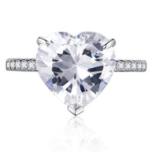 12*12mm luxe en argent sterling 7.5 carat propre coeur rose diamant bagues femmes fiançailles - Product Image 5