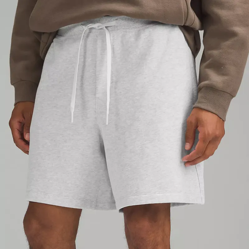 Shorts de algodão orgânico para homens, calças curtas esportivas personalizadas com bolso, roupas sustentáveis para corrida