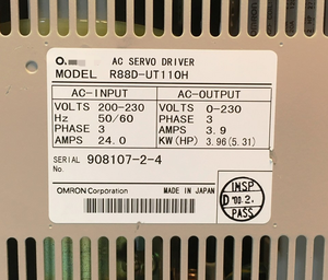Variateur de fréquence AC PLC R88D-UT110H 200V 40 KW 531 <span class=keywords><strong>HP</strong></span> 3 PH 24 Ampères R88DUT110H - Product Image 2