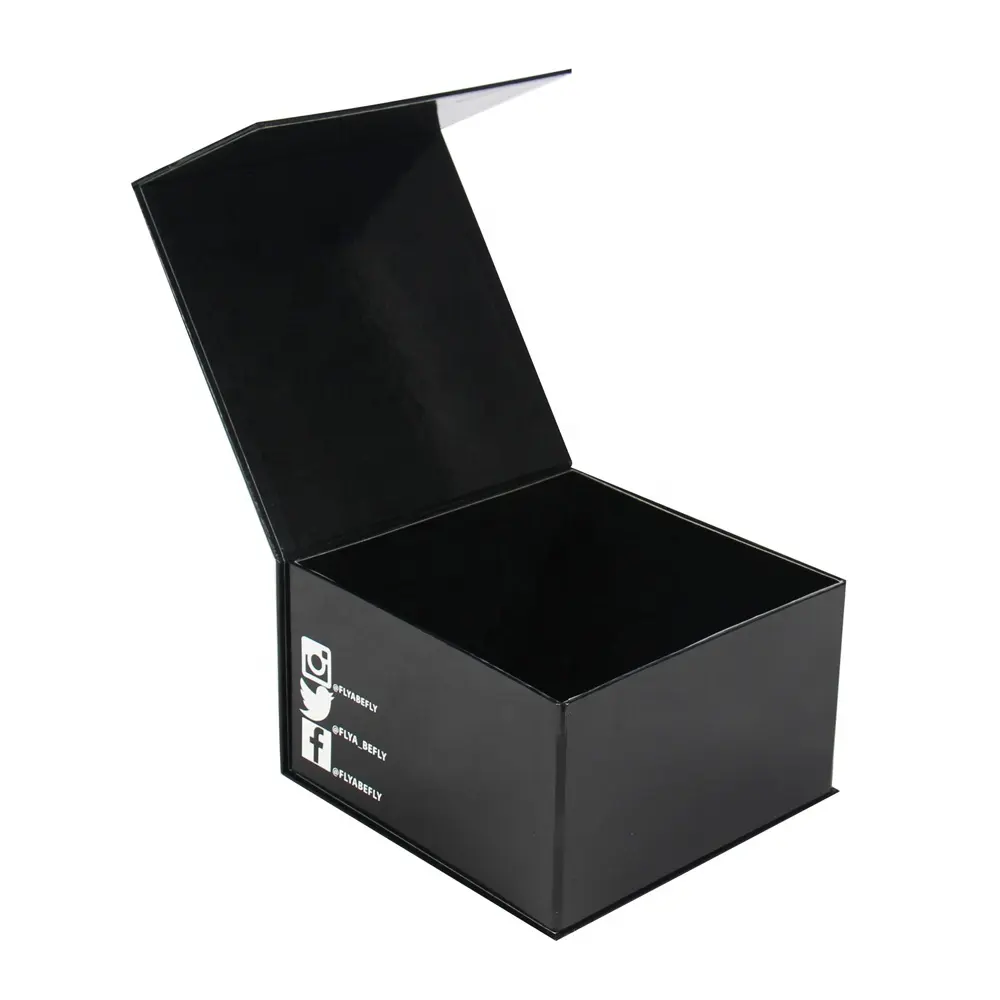 Atacado personalizado impresso artesanal luxo papel rígido preto simples vazio fechamento magnético caixa de presente
