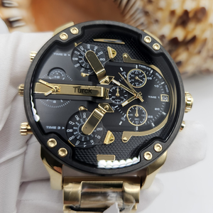 Nuovo 2025 DZ7333 Orologio da <span class=keywords><strong>Uomo</strong></span> di Lusso alla Moda, Grande, al Quarzo, Analogico, in Acciaio Inossidabile, 4 Fusi Orari, Oversize, 30M - Product Image 2
