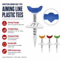 Tees de golf en plastique avec indicateur de direction, 82 mm, plaque de limitation de hauteur réglable, pour l'alignement, OEM