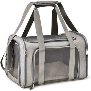 <span class=keywords><strong>Sac</strong></span> à dos de transport pour animaux de compagnie aérienne approuvé Portable pliable respirant maille <span class=keywords><strong>chat</strong></span> chien <span class=keywords><strong>sac</strong></span> de voyage pour petits animaux chiot chaton lapin - Product Image 5