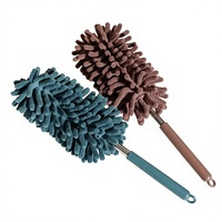 Brosse à poussière rétractable en microfibre pour voiture, antistatique, avec manche en acier inoxydable pour le nettoyage de la poussière