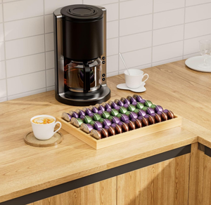 Organizador de Cápsulas de Café de Bambú de Alta Calidad, Inserto para Cajón o Encimera, Compatible con Cápsulas <span class=keywords><strong>Nespresso</strong></span> <span class=keywords><strong>Vertuo</strong></span> y Vertuoline - Product Image 6