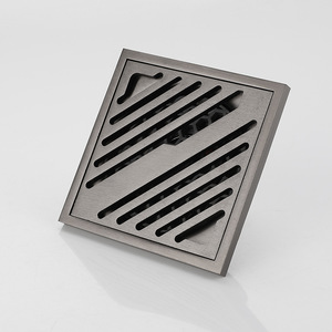 Odor Proof Floor <b>Drain</b> Square Gunmetal Gray Stainless Steel Threaded Anti Corrosion <b>Bathroom</b> Toilet Filter Included - Product Image 3