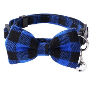 PUPE Modern Cartoon Multi Color Small Cat & <b>Dog</b> Training Collar <b>Bow</b> Tie Bells Soft Adjustable Breakaway Buckle Corduroy Ribbons - Product Image 1