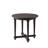 Table ronde Wabi-Sabi en bois massif, table basse à base croisée, table vintage pour café, hôtel