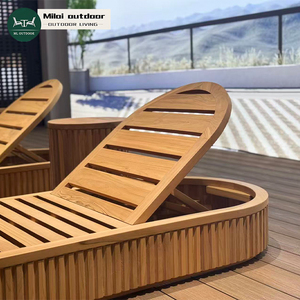 Chaise longue d'extérieur en bois de teck durable Villa & Resort Patio Daybed Garden Sun Lounger-for Hotels - Product Image 5