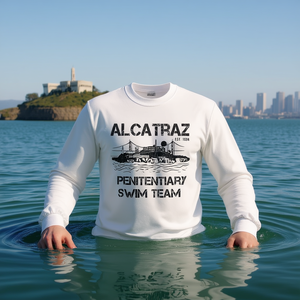 T-shirt a maniche lunghe della squadra di nuoto della penitenziaria di Alcatraz - Product Image 3