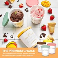 Récipients de crème glacée en plastique avec couvercles en silicone hermétiques Tasses à crème glacée maison réutilisables