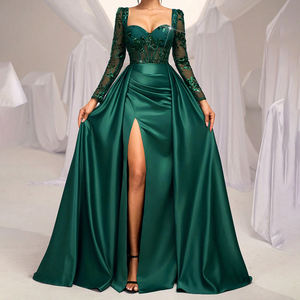 Vestido <span class=keywords><strong>de</strong></span> lentejuelas encantador, elegante y lujoso, vestido <span class=keywords><strong>de</strong></span> cola <span class=keywords><strong>de</strong></span> pez ajustado <span class=keywords><strong>de</strong></span> manga larga <span class=keywords><strong>de</strong></span> satén, vestido <span class=keywords><strong>de</strong></span> <span class=keywords><strong>noche</strong></span> formal <span class=keywords><strong>de</strong></span> sirena - Product Image 3