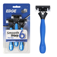 Rasoir à cartouche 6 lames pour hommes, lot de 3, rasage lisse, bande hydratante, vente en gros, directement de l'usine, emballage personnalisé