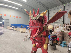 Costume de <span class=keywords><strong>dinosaure</strong></span> adulte réaliste de modèle animé, nouveau design, taille réelle, mouvement de marche, costume de <span class=keywords><strong>dinosaure</strong></span> <span class=keywords><strong>rouge</strong></span>, costume de dragon - Product Image 3