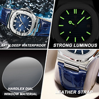 Nouvelle Montre de Luxe POEDAGAR 613 à Bracelet en Cuir pour Hommes, Montre à Quartz Lumineuse Étanche avec Date
