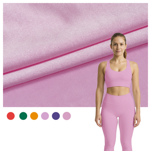 <span class=keywords><strong>Tissu</strong></span> Polyester couleur rose brillant Spandex élasthanne vêtements de sport lisses résistance aux <span class=keywords><strong>UV</strong></span> 50 + <span class=keywords><strong>tissu</strong></span> pour combinaisons vêtements de Yoga - Product Image 1