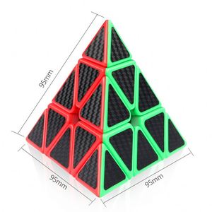 Cubo Pirámide de Velocidad, Cubo Triangular con Adhesivos de Fibra de Carbono, Rompecabezas de Cubo Mágico para Niños, Desarrollo de Inteligencia, EXW - Product Image 3