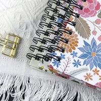 Gran oferta A5 cuaderno encuadernado en espiral personalizado Agenda con papel y cubierta de tela tamaño B5